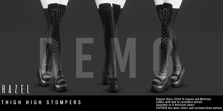 Second Life Marketplace - HAZEL - Thigh High Stompers [DEMO]
